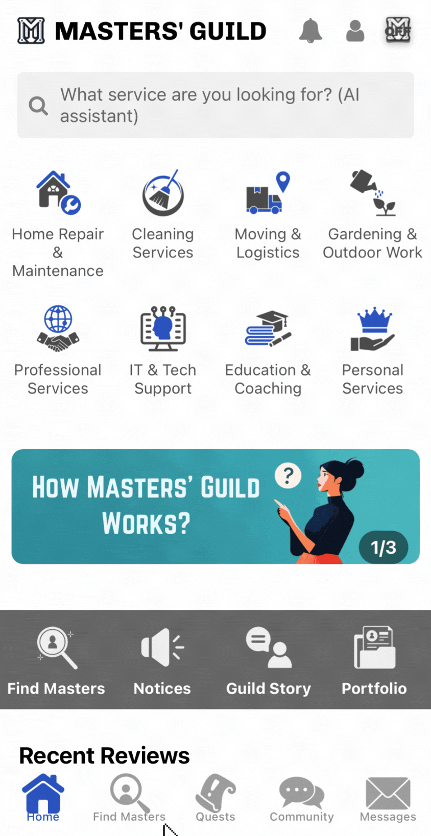 Requesting a quest by searching